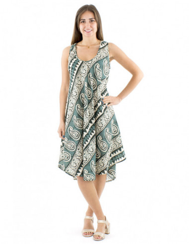 Robe coton évasée style afro bohème