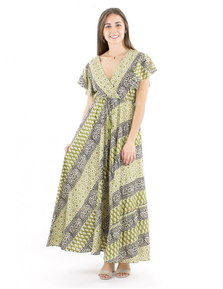 Maxi robe en coton style ethnique
