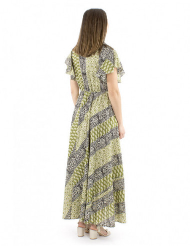 Maxi dress cotton fabric ethnic style