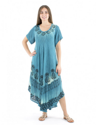 Long beach dress tie and dye fabric