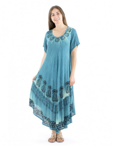 Long beach dress tie and dye fabric