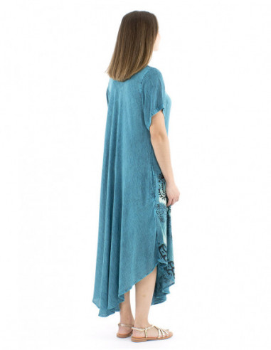 Long beach dress tie and dye fabric