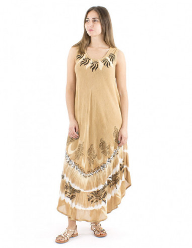 Long beach dress tie and dye fabric