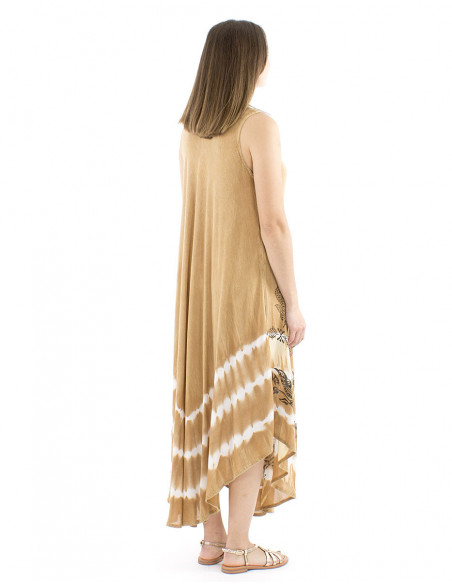 Long beach dress tie and dye fabric