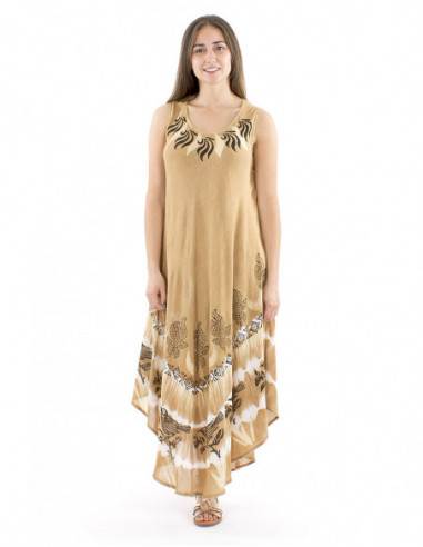 Long beach dress tie and dye fabric
