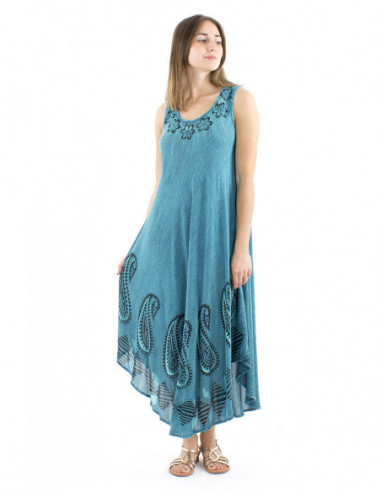 Long beach dress tie and dye fabric