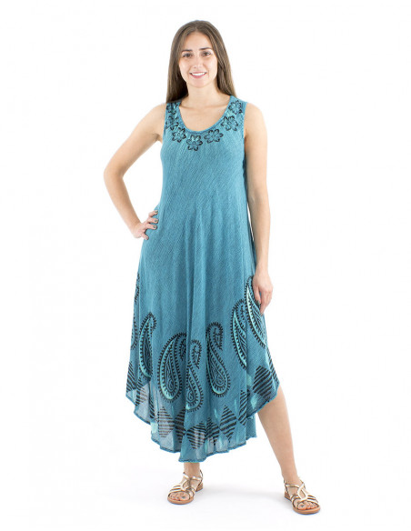 Long beach dress tie and dye fabric