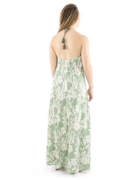 Robe extra large dos nu imprimé floral