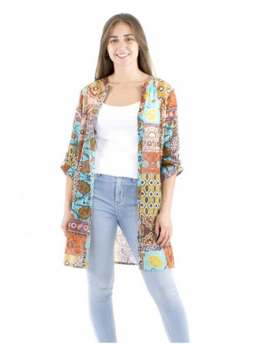 Tunic cotton dress afrohemian print