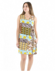 Robe courte originale motif patchwork 2