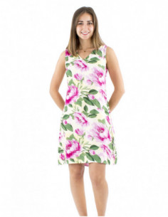 Chic dress with peony pattern