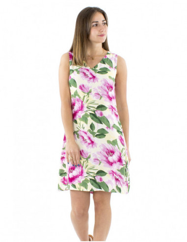 Robe chic motif pivoine