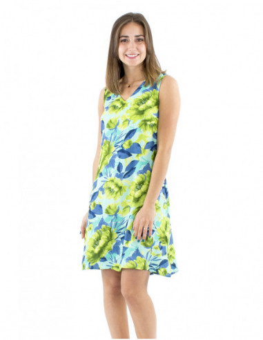 Chic dress with peony pattern