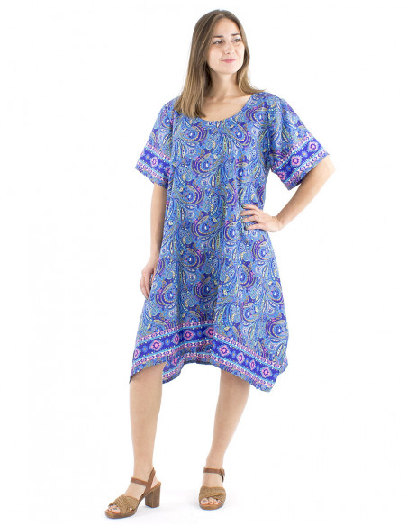 Umbrella short dress sari print