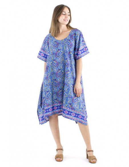 Umbrella short dress sari print