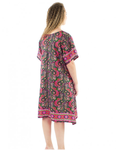 Umbrella short dress sari print