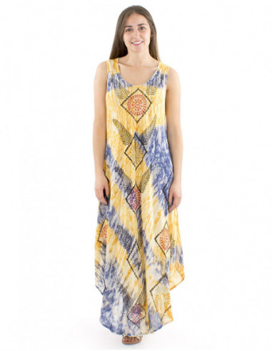 Robe longue ample motif ethnique