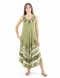 Robe de plage longue imprimé ethnique