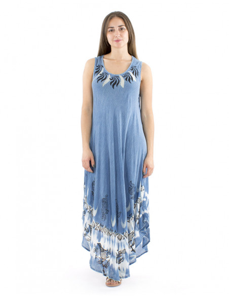 Robe de plage longue imprimé ethnique