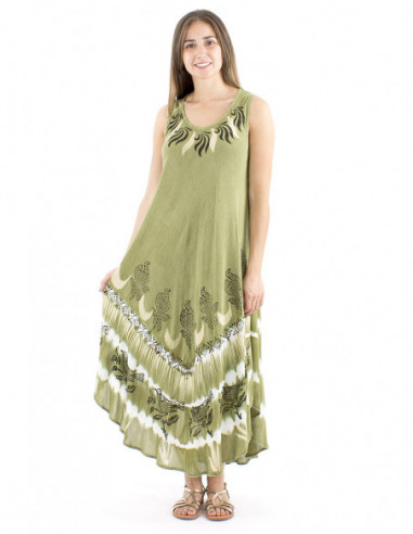 Long beach dress ethnic print
