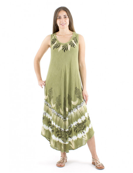 Long beach dress ethnic print