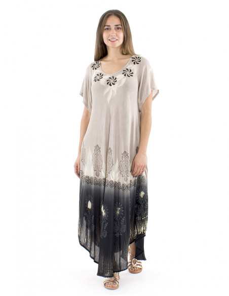 Long beach dress short sleeves
