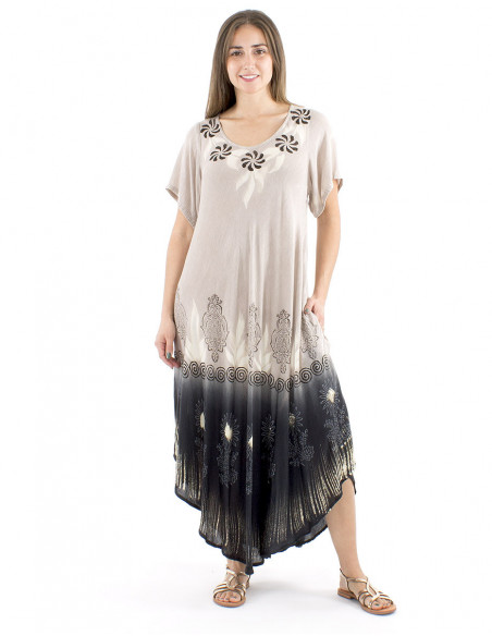 Robe de plage féminine manches courtes