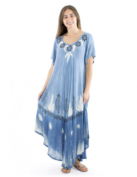 Long beach dress short sleeves