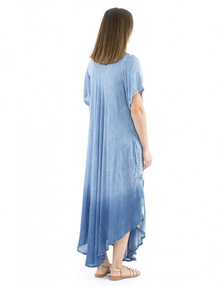 Long beach dress short sleeves