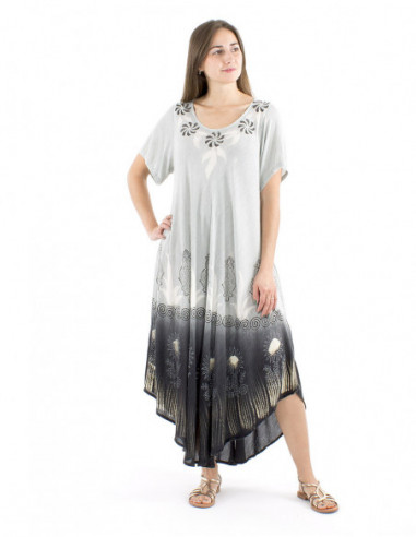 Long beach dress short sleeves