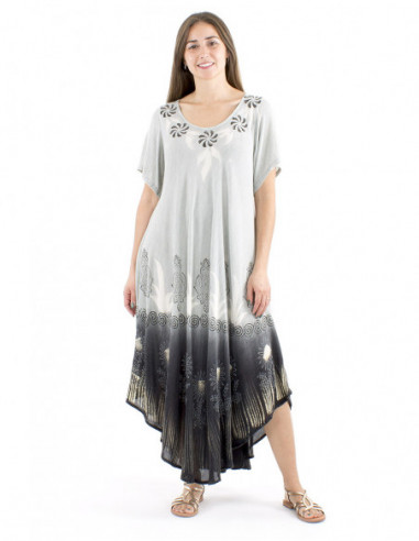 Long beach dress short sleeves