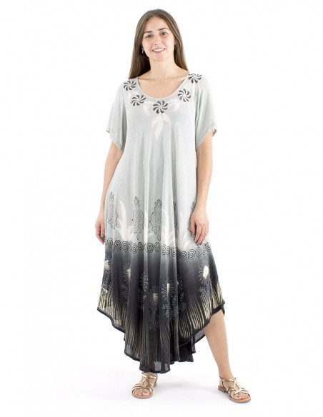 Long beach dress short sleeves