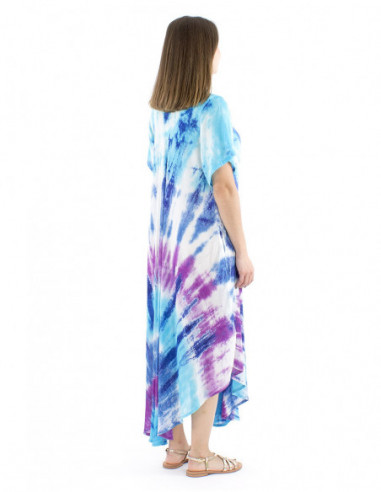 Colorful tie and dye beach dress