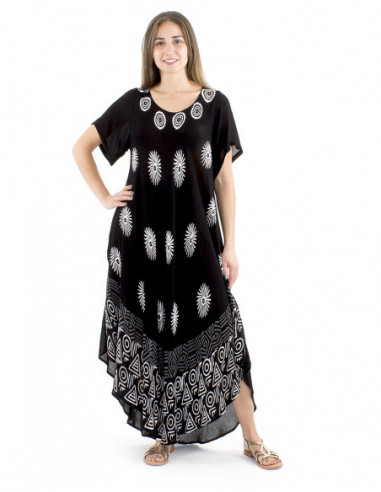 Asymetrical beach dress boho pattern