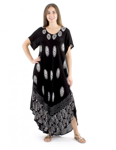 Asymetrical beach dress boho pattern