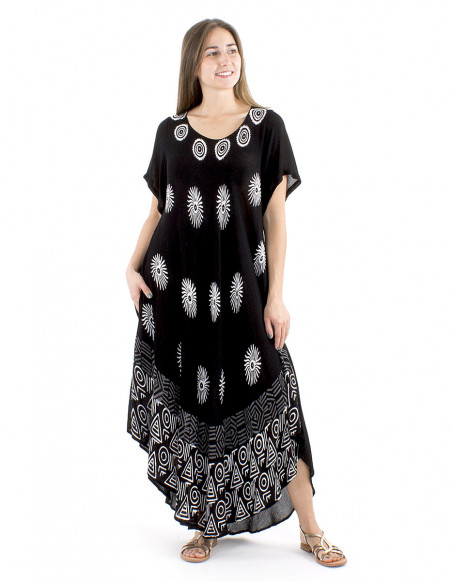 Robe de plage asymétrique motif indien