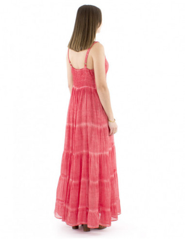 Long tie and dye boho dress with straps