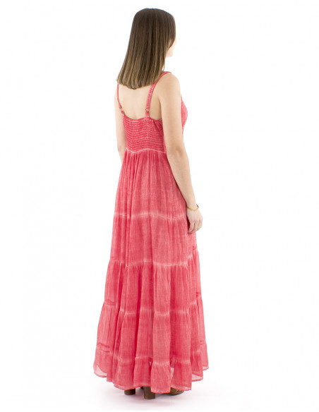 Long tie and dye boho dress with straps