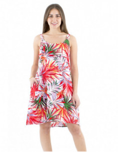 Robe courte tropicale avec bretelles 2
