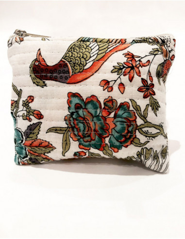 Pochette coton matelassée fleurie bohème