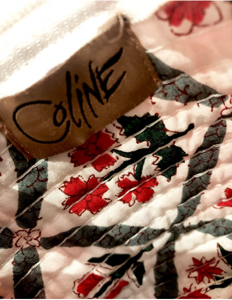 Pochette coton matelassée fleurie bohème