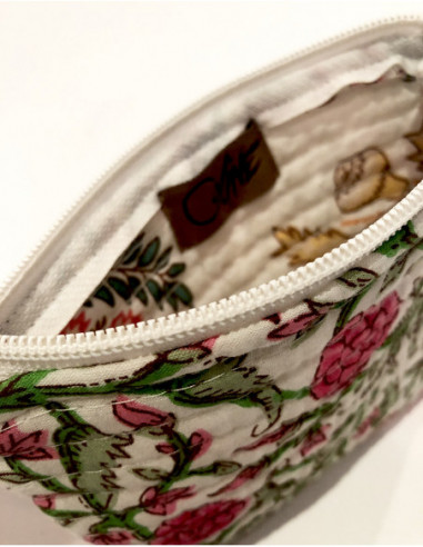 Pochette coton matelassée fleurie bohème