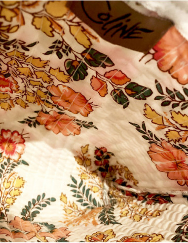 Quilted cotton wallet tropical pattern