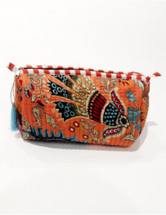 Pochette coton matelassée motif ethnique