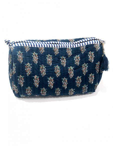 Pochette coton matelassée motif indien