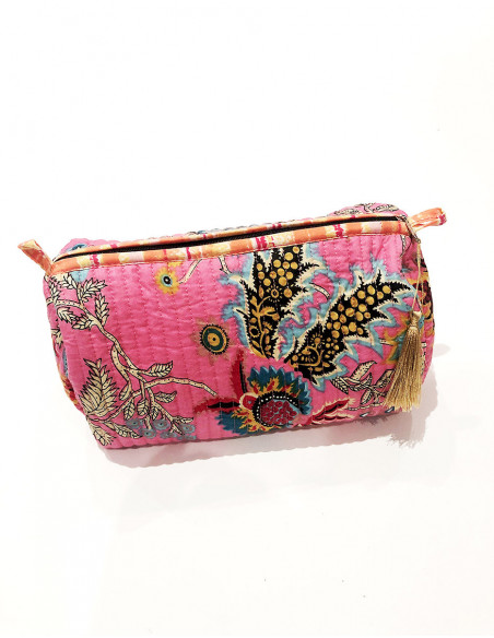 Pochette coton matelassée motif ethnique