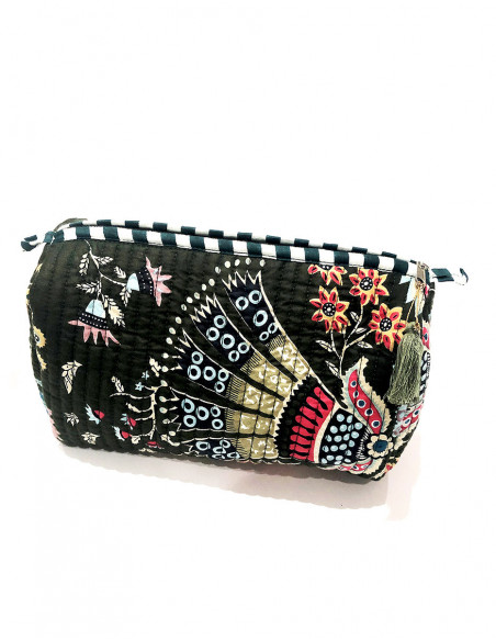 Pochette coton matelassée motif ethnique