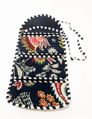 Make-up pouch quilted cotton fabric