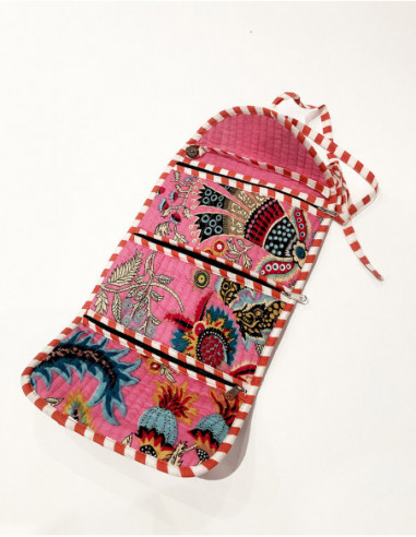 Make-up pouch quilted cotton fabric