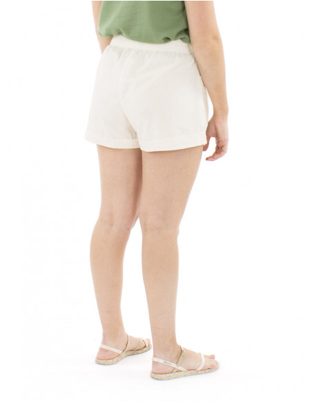 Short en coton court tissu uni